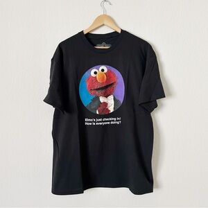 NEW Sesame Street Elmo Black Cotton T-Shirt